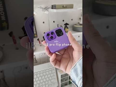 Unboxing i16 pro flip phone, $30 flip phone from Aliexpress 🐻‍❄️ Mini purple phone I Aesthetic phone