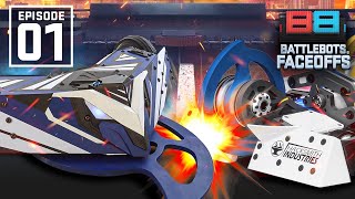 AI Bot versus 3 BattleBots Legends! Who Will Win? | BATTLEBOTS FaceOffs Episode 1 (Part 1)