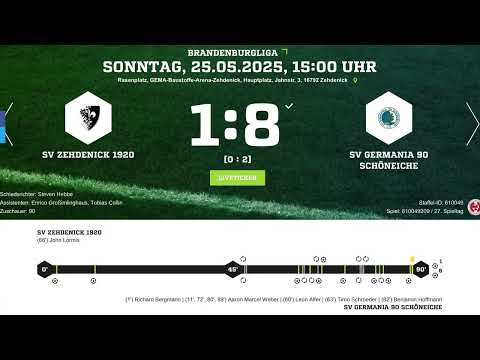 SV Zehdenick 1920 - SV Germania 90 Schöneiche 1:8 (0:2)
