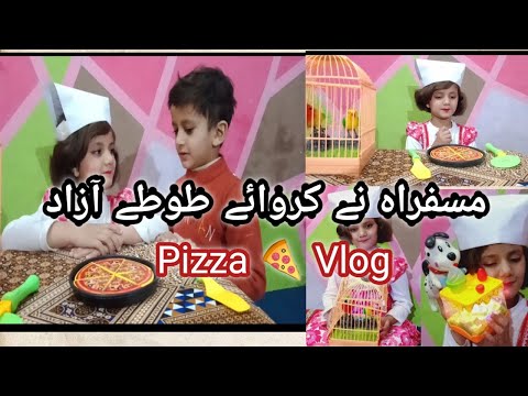 Musfira Completing Task | Pizza and Ice Cream Vlog | Musfira and Ahmad Vlogs