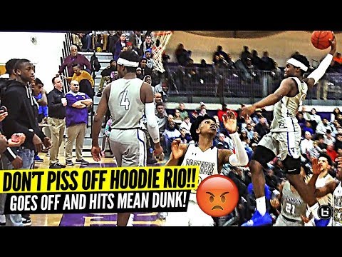 DON'T PISS OFF HOODIE RIO!! RESPONDS TO TRASH TALKER AND HITS THE MEANEST DUNK!!