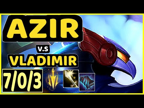 STROMPEST (AZIR) vs VLADIMIR - PENTAKILL 7/0/3 KDA MID GAMEPLAY - NA Ranked GRANDMASTER