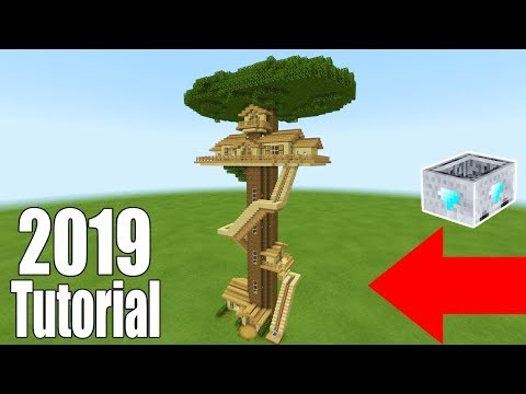 Minecraft Tutorial: How To Make A Ultimate Survival Tree house With a Roller Coaster 2019