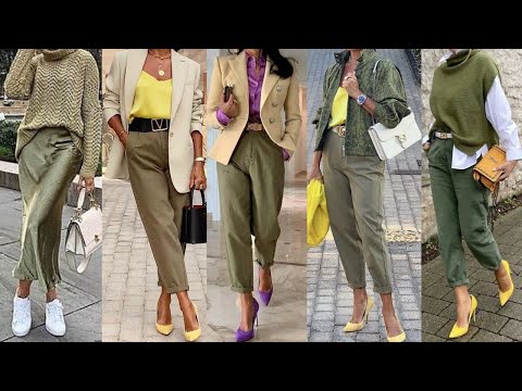 ATUENDOS y COMBIANCIONES de ropa en VERDE OLIVO un color en TENDENCIA DE MODA