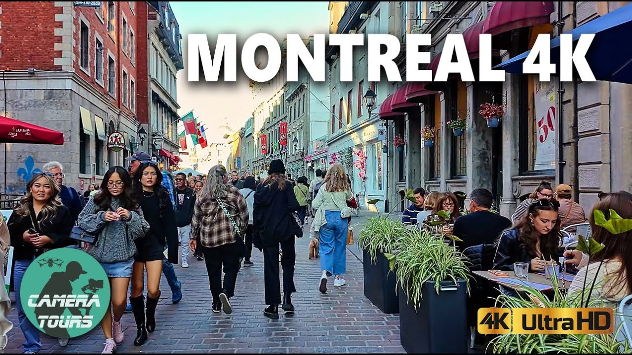 Immersive street-level walking tour through Montreal Downtown, Canada, showcasing authentic urban landscapes, local architecture, and the vibrant atmosphere of the city's neighborhoods