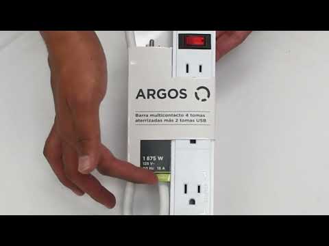 Multicontacto Electrico ARGOS 2 entradas Usb 4 Contactos 127v AKLOR