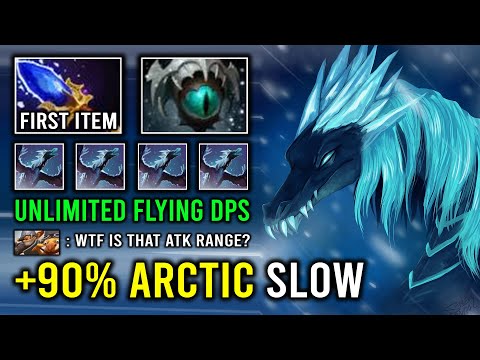 WTF 1st Item Scepter Unlimited Arctic Burn +90% Move Slow Winter Wyvern Dota 2