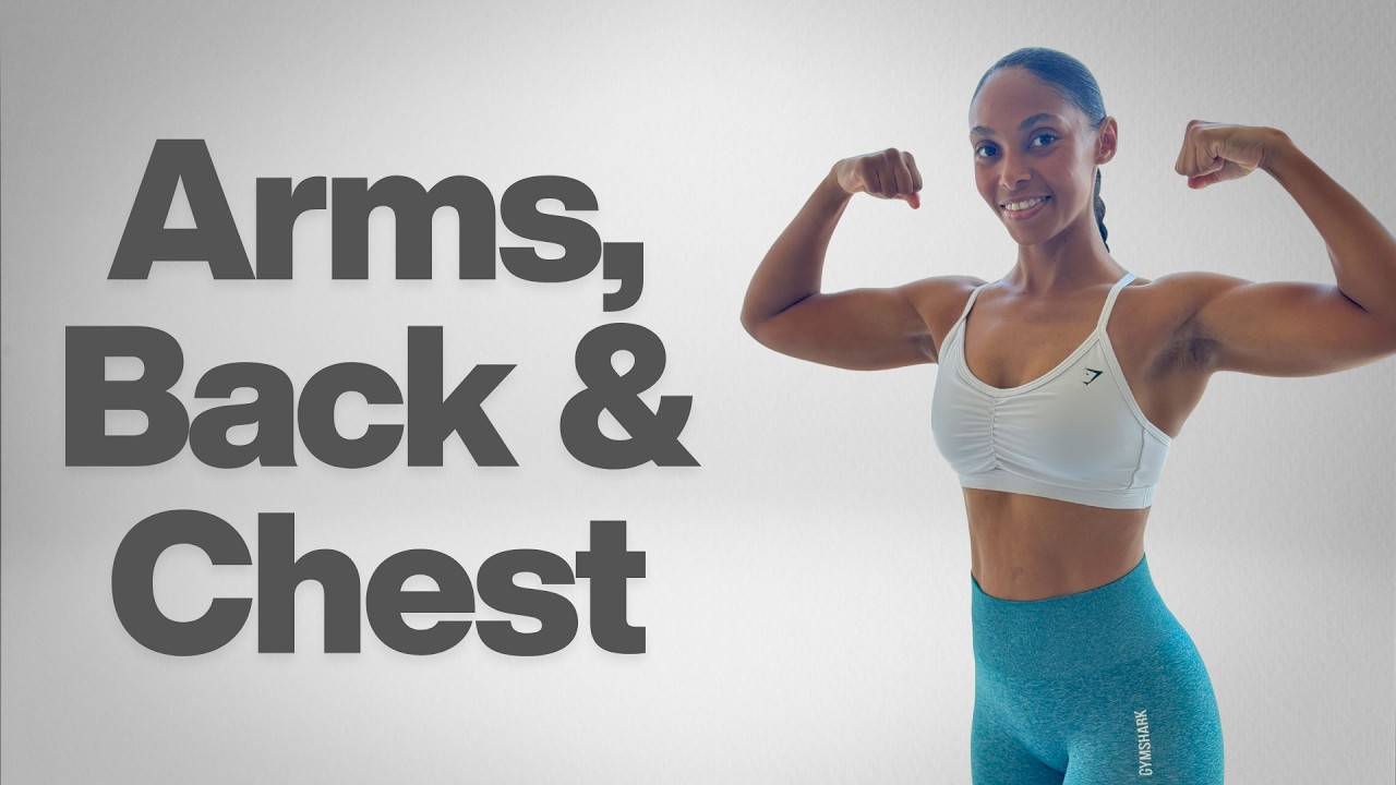 20 minute Arms, Back & Chest Dumbbell Workout for Upper Body 💪🏽