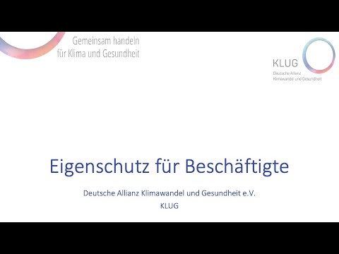 Hitzeschulungen für medizinisches Personal Modul 4: Eigenschutz für Beschäftigte