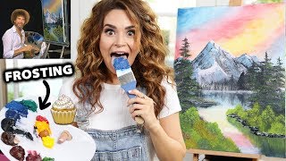 I Tried Following A Bob Ross Tutorial Using Frosting!