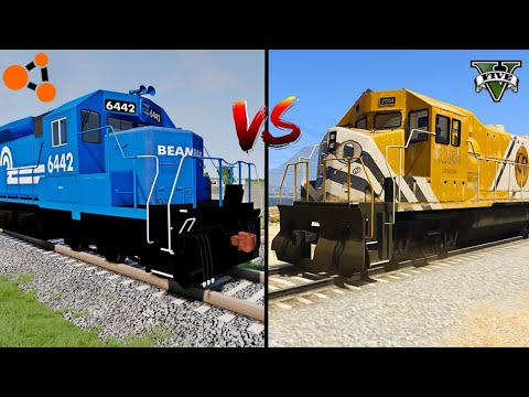 GTA V Train VS BeamNG Drive Train CRASH - WHO IS BEST? Train Crashes