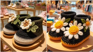 Crochet Baby Shoes Design Ideas | Easy & Cute Baby Booties. #crochet #diy #knitting 
