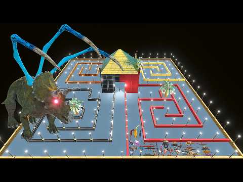 ESCAPE FROM ALIEN TRICERATOPS  - Animal Revolt Battle Simulator - ARBS