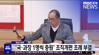 제천시의회, 국·과장 1명씩 증원..조직개편 조례 부결