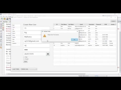 JavaFX 8 Tutorial 32 - Validate and Clear RadioButton