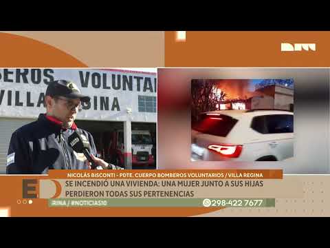 Incendio en Villa Regina: una mujer junto a sus hijas perdieron todas sus pertenencias