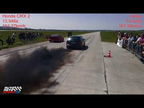 Honda CRX 2 vs. škoda Drag Race 1/4M (402m), Letiště Hoškovice 5.5.2018, automotosprint.cz
