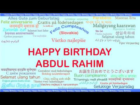 AbdulRahim   Languages Idiomas - Happy Birthday