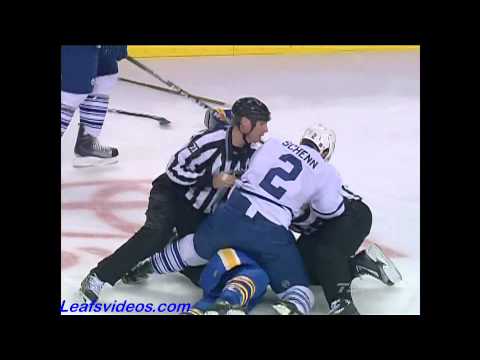 Maple Leafs @ Sabres - Luke Schenn vs Patrick Kaleta  - 101126