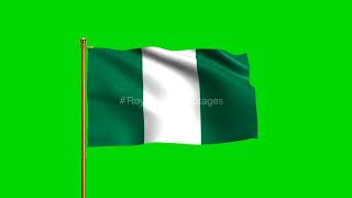 Nigeria National Flag | World Countries Flag Series | Green Screen Flag | Royalty Free Footages