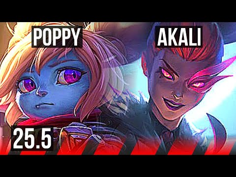 POPPY vs AKALI (TOP) | 5/2/8, 600+ games | KR Master | 25.5