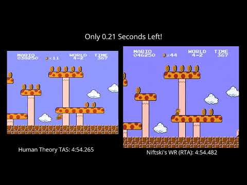 Super Mario Bros. TAS vs. RTA World Record (4:54.482 by @Niftski )