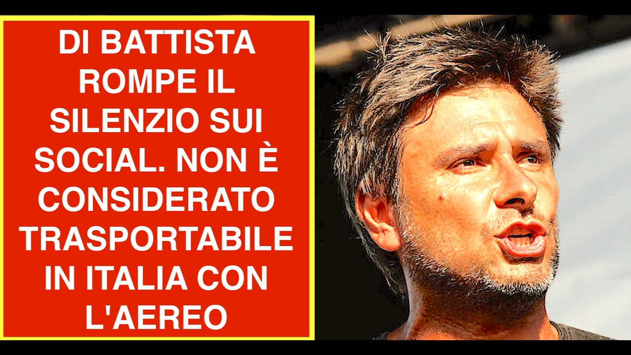 DI BATTISTA ROMPE IL SILENZIO SUI SOCIAL. NON È CONSIDERATO TRASPORTABILE IN ITALIA CON L'AEREO