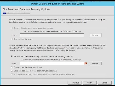 What are the changes in SCCM CB 1606 Backup and Recovery options