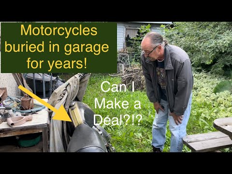 Barn find classic motorcycles BURIED in a garage for years! Can we make a deal?