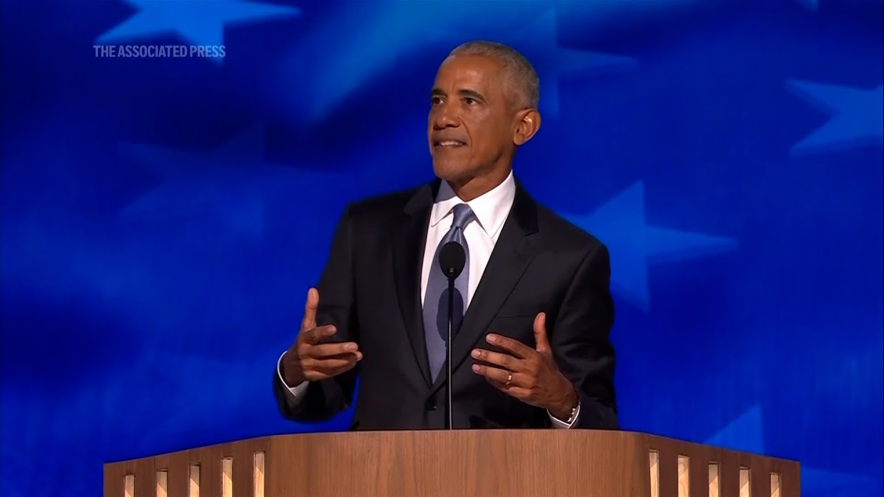 Barack Obama fires up the crowd at the DNC in Chicago