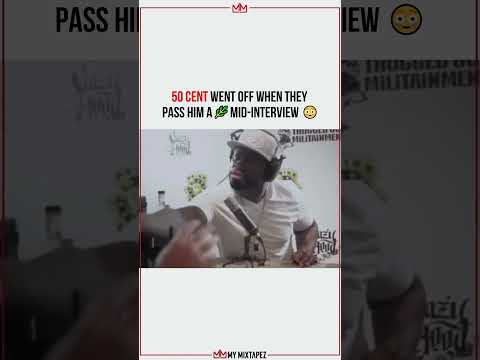 50 Cent went off when they pass him a 🌿 mid-interview 😳