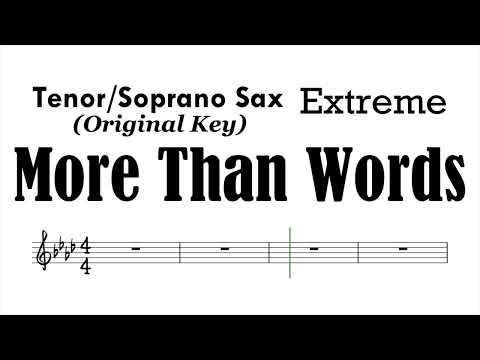 More Than Words Tenor Soprano Sax Orig Sheet Music Backing Track Play Along Partitura