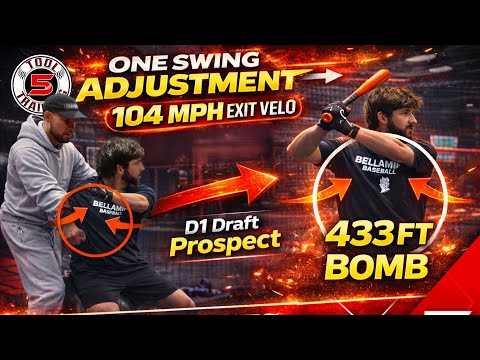 One Swing Adjustment → 104 MPH Exit Velo (433-FT Bomb) | D1 Draft Prospect
