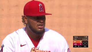 Jaime Barria giving up pull doubles to left handed hitters