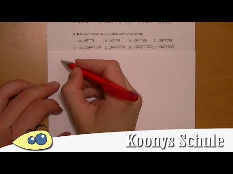Faktorisieren und dann teilweise die Wurzel ziehen, Aufgaben vorgerechnet, Übung | 7/11 - Blatt 0992