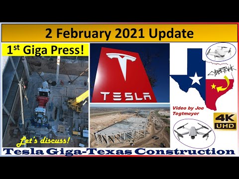 Tesla Gigafactory Texas 2 February 2021 Cyber Truck & Model Y Factory Construction Update (08:30AM)