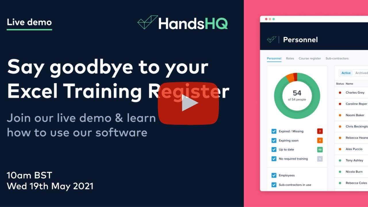 Training Register: Optimise your training matrix