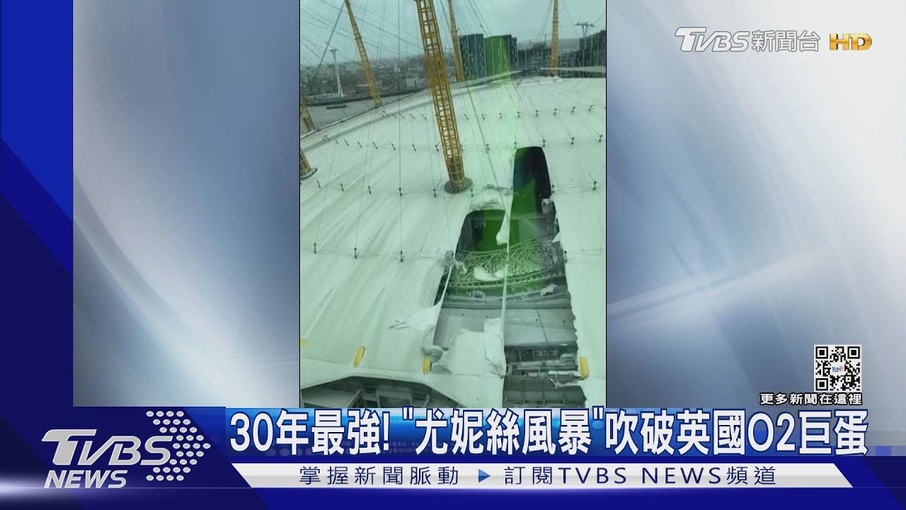 30年最強!「尤妮絲風暴」襲西歐 倫敦O2巨蛋竟破洞