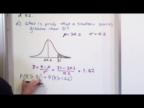 Lesson 15 - Finding Probability Using a Normal Distribution, Part 4