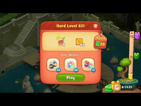 Gardenscapes Level 831 With No Boosters - Hard Level