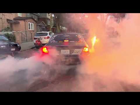 WATCH  #HOONMERC catch fire and shreds a set of tires. #fordcrownvictoria