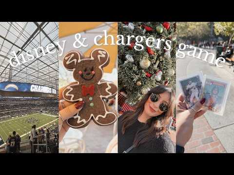 VLOGMAS ✨ christmas at disneyland, chargers vs raiders game