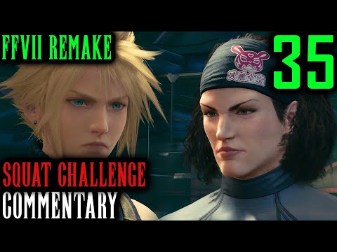 Final Fantasy VII Remake Walkthrough Part 35 - Squat Challenge Vs Jules & Johnny Adventures (Ch 9)
