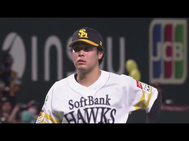 【7回表】圧巻の投球!! ホークス・藤井皓哉 力強い投球で3者連続三振を奪う!! 2023年10月2日 福岡ソフトバンクホークス 対 東北楽天ゴールデンイーグルス
