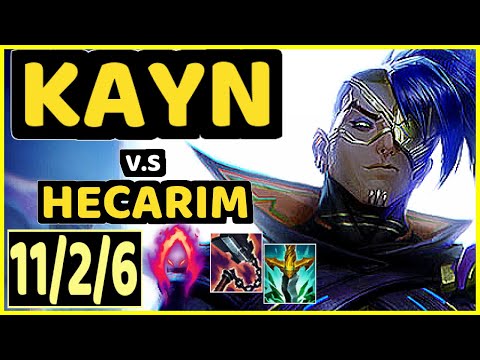KARASMAI (KAYN) vs HECARIM - 11/2/6 KDA JUNGLE GAMEPLAY - NA Ranked GRANDMASTER