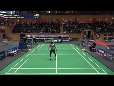 Match point - Danylo Bosniuk vs Andi Fadel Muhammad - MS, SF - Swedish Open 2024