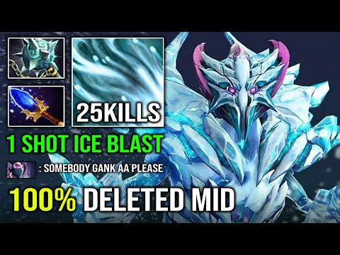 How to 100% Delete Mid in 7.32d - Unlimited Freeze DPS 1 Shot Ice Blast Ancient Apparition Dota 2