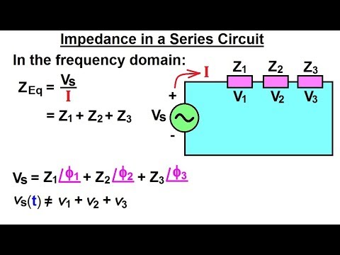 Ingeniería eléctrica: Capítulo 10 Voltajes alternos y fasores (34 de 82) Z=? en un circuito en serie