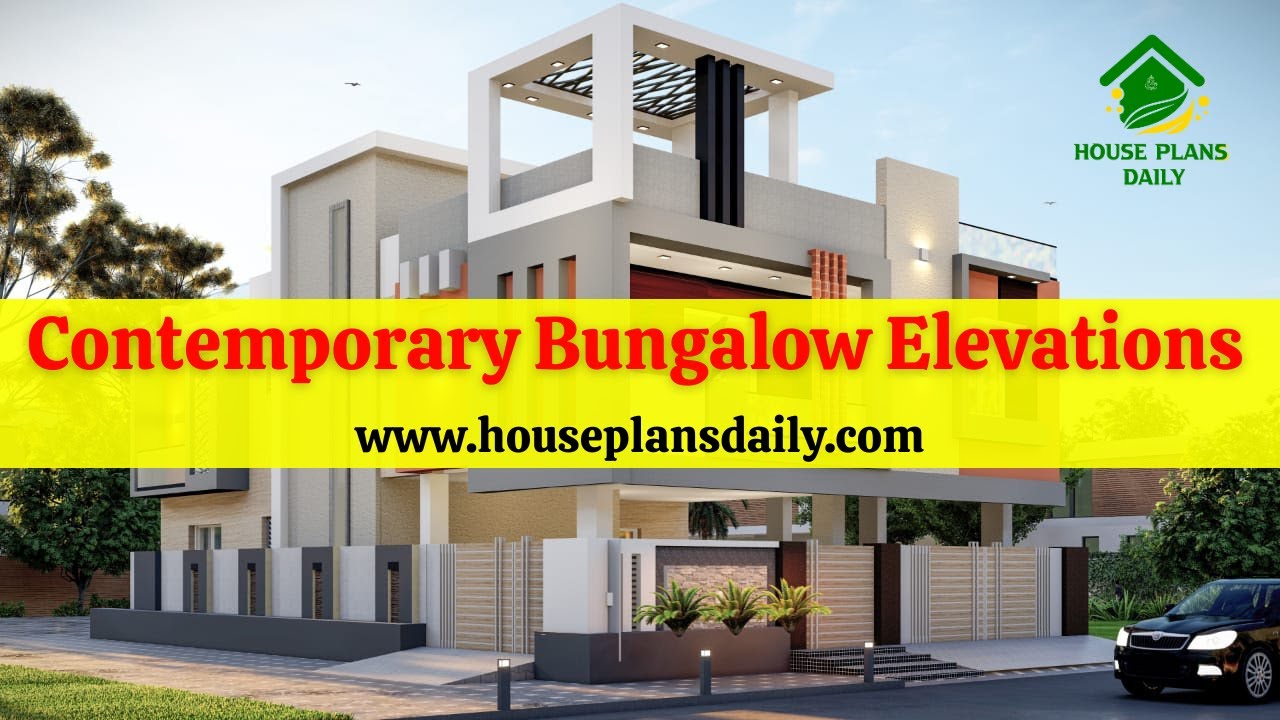 Contemporary Bungalow Elevations | Modern House Design 3D