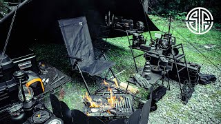 【キャンプ4K】#42 黒ギアキャンプ！🏕無骨焚き火スタイルで、30代独身男性が優勝する動画。ネイチャートーンズ、フュージョングリル、新型トランクカーゴ、モバイルバッテリー、naturetones